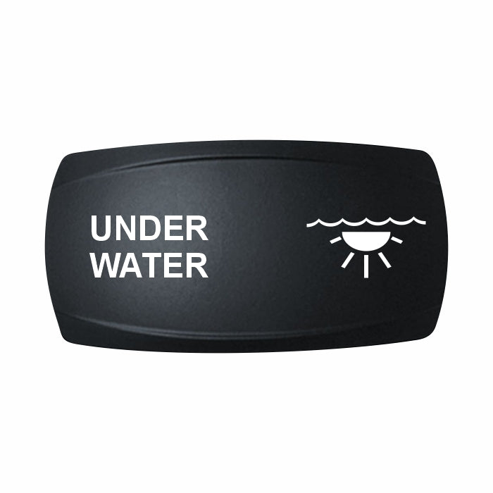 Technoexpress Shop underwater light rocker switch cover labeled UNDER WATER with bulb-and-waves icon