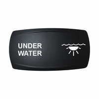 Technoexpress Shop underwater light rocker switch cover labeled UNDER WATER with bulb-and-waves icon