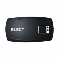 Technoexpress black rocker switch cap labeled 'ELECT' with white electronic device icon