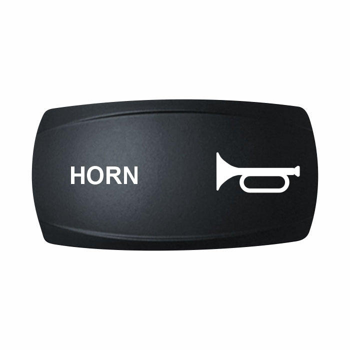 Technoexpress Shop black rectangular horn rocker switch labeled "HORN" with trumpet icon