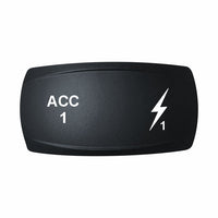 Technoexpress Shop ACC 1 black rocker switch actuator labeled 'ACC 1' with lightning bolt