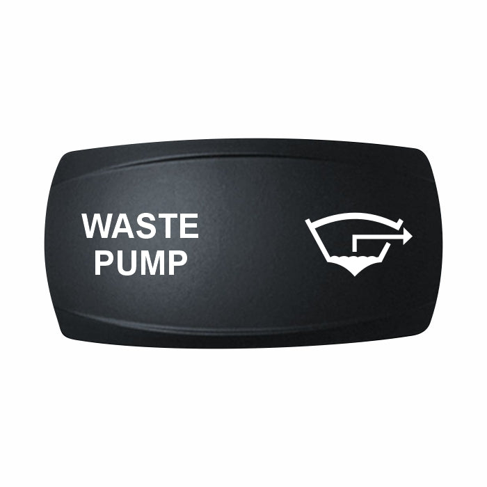 Technoexpress Shop black rocker switch labeled WASTE PUMP with waste pump symbol