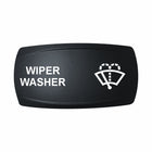 Technoexpress WIPER WASHER black rocker switch label with white text and windshield-washer icon