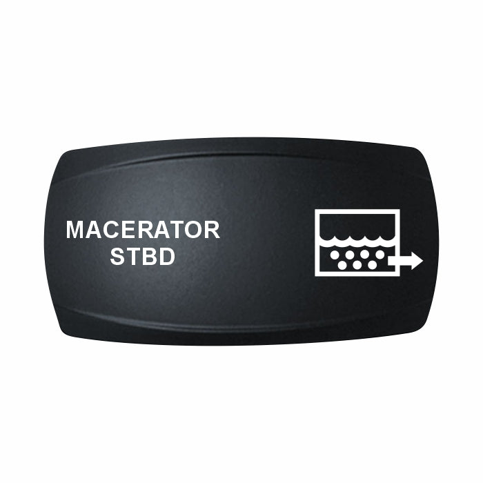 Technoexpress Shop MACERATOR STBD black rocker switch label with macerator discharge icon