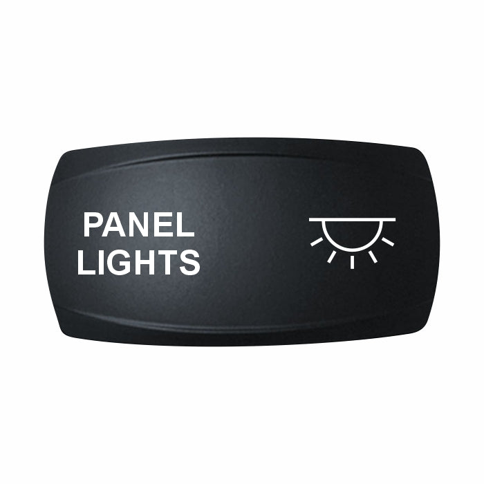 Technoexpress Shop rocker switch labeled PANEL LIGHTS with sun-style illumination icon