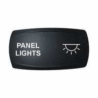 Technoexpress Shop rocker switch labeled PANEL LIGHTS with sun-style illumination icon