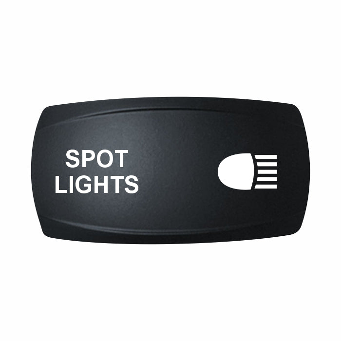 Black rounded rectangular switch cap labeled "SPOT LIGHTS" in white with a stylized beam icon