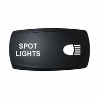 Black rounded rectangular switch cap labeled "SPOT LIGHTS" in white with a stylized beam icon