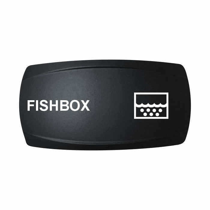 Technoexpress marine rocker actuator labeled FISHBOX with water-and-bubbles icon
