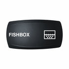 Technoexpress marine rocker actuator labeled FISHBOX with water-and-bubbles icon