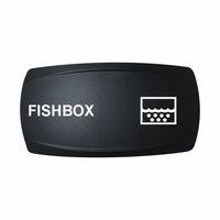 Technoexpress marine rocker actuator labeled FISHBOX with water-and-bubbles icon
