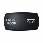 Technoexpress Engine Room rocker switch cover labeled "ENGINE ROOM" with white light icon