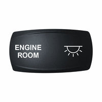 Technoexpress Engine Room rocker switch cover labeled "ENGINE ROOM" with white light icon