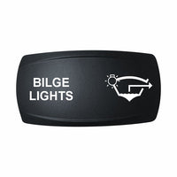 Technoexpress Shop rocker switch labeled BILGE LIGHTS with bilge light icon