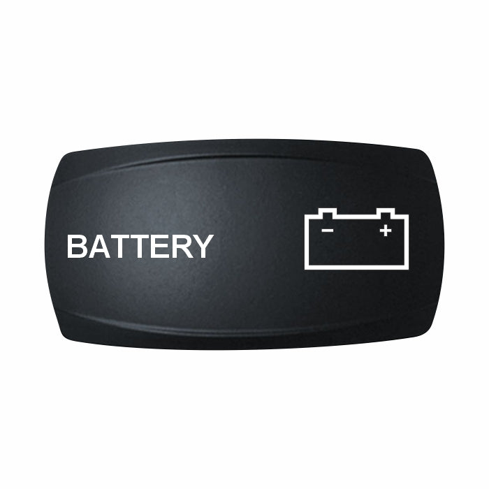 Technoexpress Shop black rocker switch cap labeled BATTERY with battery icon