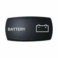Technoexpress Shop black rocker switch cap labeled BATTERY with battery icon