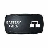 Technoexpress rocker switch label BATTERY PARA with parallel battery icon