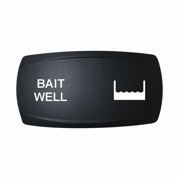 Technoexpress Shop BAIT WELL rocker switch cap with white labeled text and water icon