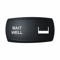 Technoexpress Shop BAIT WELL rocker switch cap with white labeled text and water icon