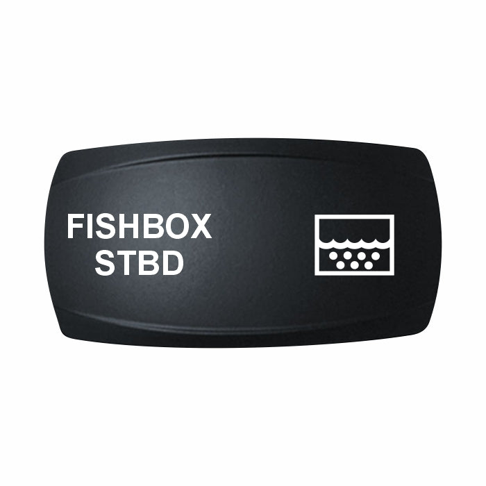 Technoexpress FISHBOX STBD black rocker switch actuator cap with fishbox icon