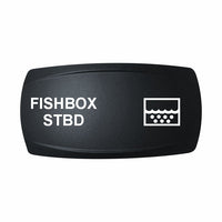 Technoexpress FISHBOX STBD black rocker switch actuator cap with fishbox icon