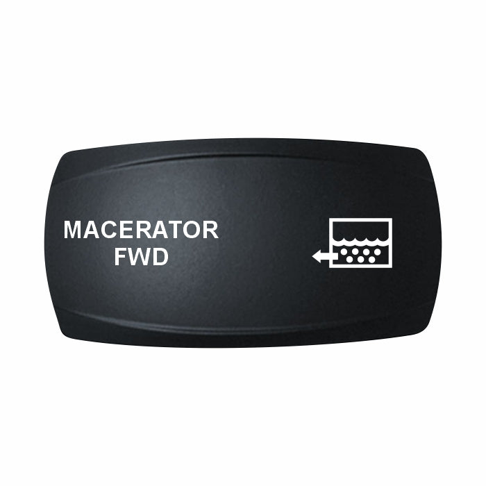 Technoexpress MACERATOR FWD black rocker actuator label with flow icon