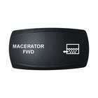 Technoexpress MACERATOR FWD black rocker actuator label with flow icon