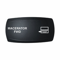 Technoexpress MACERATOR FWD black rocker actuator label with flow icon