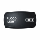 Technoexpress Shop black rocker switch label marked 'FLOOD LIGHT' with LED icon