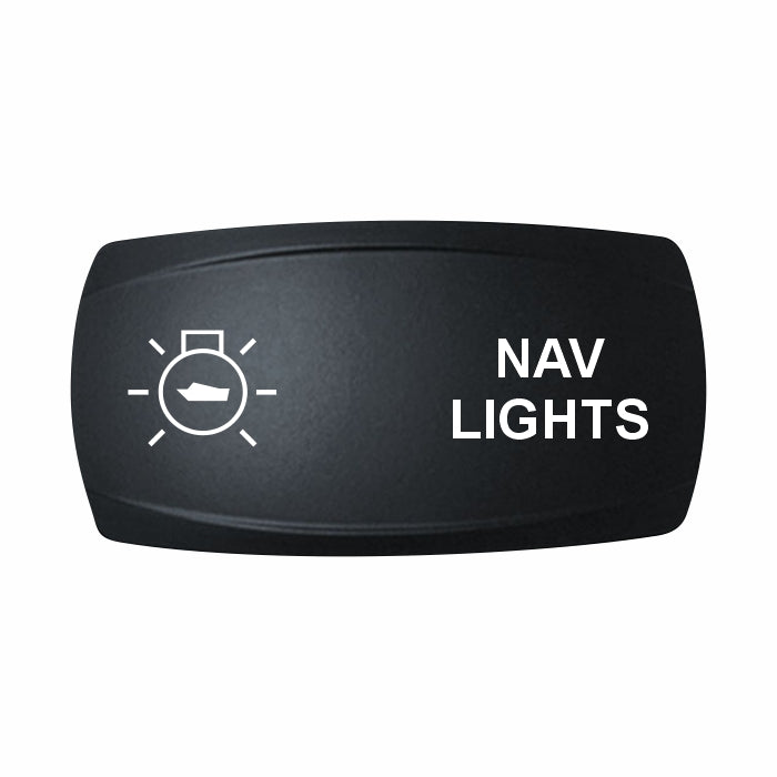 Technoexpress Shop black rocker switch cover labeled NAV LIGHTS with boat light icon
