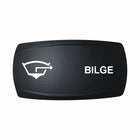 Technoexpress Shop black bilge rocker switch cap labeled "BILGE" with white bilge icon