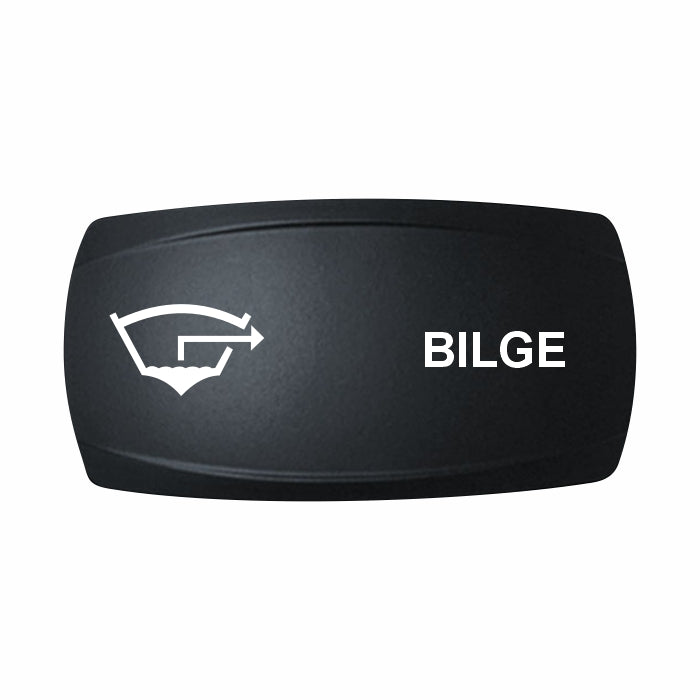 Technoexpress Shop black bilge rocker switch cap labeled "BILGE" with white bilge icon