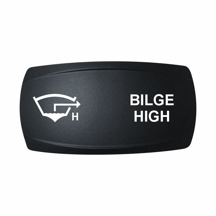 Technoexpress Shop BILGE HIGH rocker switch actuator with high-bilge icon and white text
