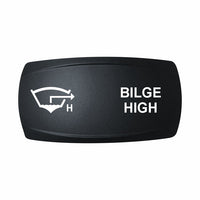 Technoexpress Shop BILGE HIGH rocker switch actuator with high-bilge icon and white text