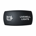 Technoexpress Shop black rocker switch labeled "LIVEWELL LIGHTS" with livewell icon
