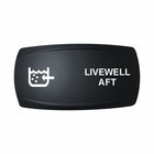 Technoexpress Shop black rocker switch labeled 'LIVEWELL AFT' with livewell icon