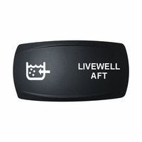 Technoexpress Shop black rocker switch labeled 'LIVEWELL AFT' with livewell icon