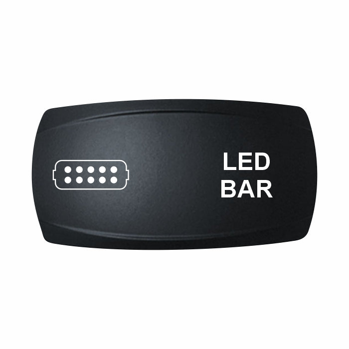 Technoexpress Shop black rectangular rocker switch labeled 'LED BAR' with multi-pin connector icon