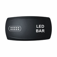 Technoexpress Shop black rectangular rocker switch labeled 'LED BAR' with multi-pin connector icon