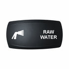 Technoexpress Shop rocker switch cover labeled RAW WATER with white spray-nozzle icon