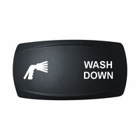 Technoexpress Shop black rocker switch labeled WASH DOWN with spray-nozzle icon