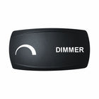 Technoexpress rocker dimmer switch actuator labeled DIMMER with white semicircle icon