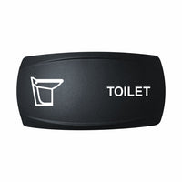 Technoexpress Shop black rocker switch cap labeled TOILET with white toilet icon