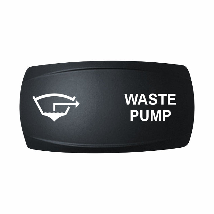 Technoexpress Shop black rocker switch cap labeled WASTE PUMP with white pump icon