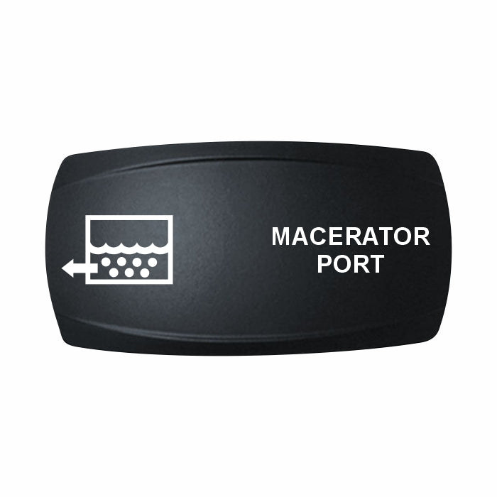 Technoexpress Macerator PORT rocker actuator label with macerator icon