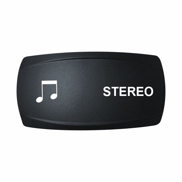 Technoexpress Shop black rocker switch cap labeled STEREO with white music-note icon