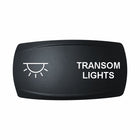 Technoexpress Shop black rocker switch labeled 'TRANSOM LIGHTS' with white light icon