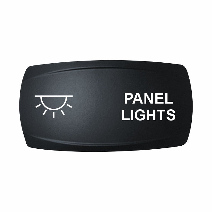 Technoexpress Shop black rocker switch actuator labeled PANEL LIGHTS with light icon