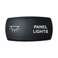 Technoexpress Shop black rocker switch actuator labeled PANEL LIGHTS with light icon