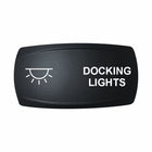 Technoexpress Shop black rocker switch cap labeled 'DOCKING LIGHTS' with light icon